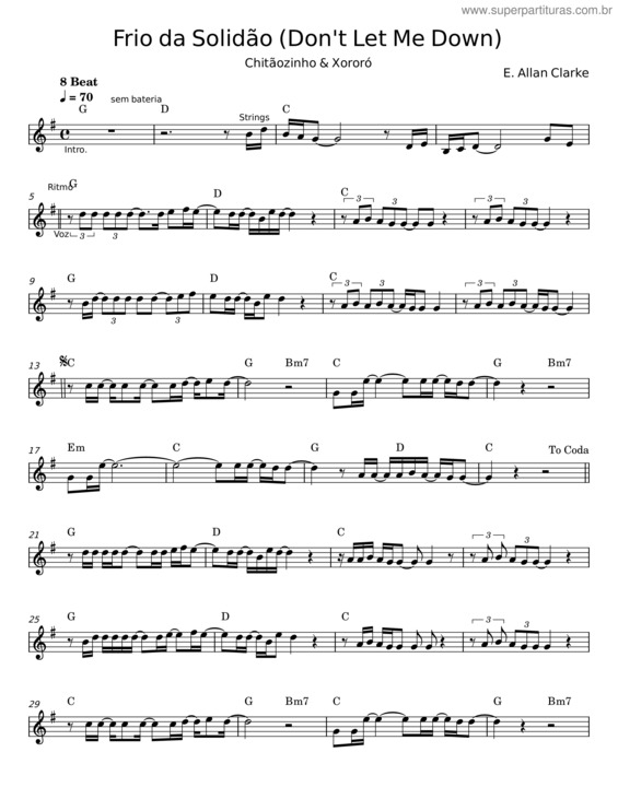 Partitura da música Frio Da Solidão