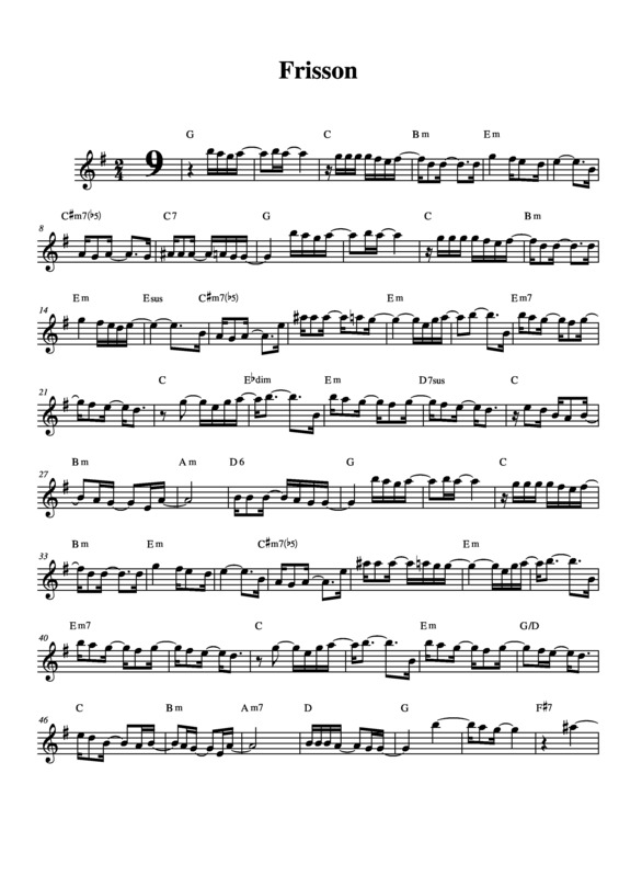 Partitura da música Frisson v.2