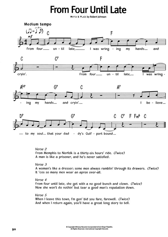 Partitura da música From Four Until Late v.2