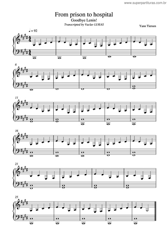 Partitura da música From Prison To Hospital v.2