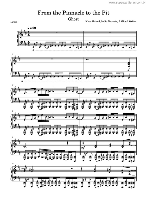 Partitura da música From The Pinnacle To The Pit – Ghost