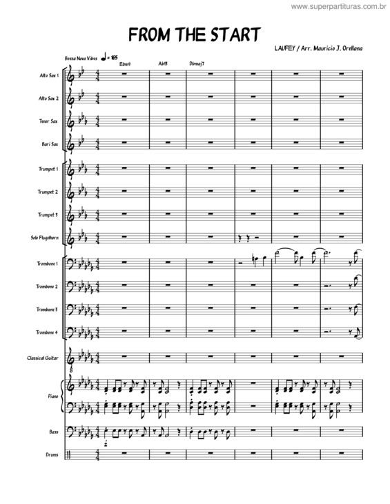 Partitura da música From The Start – Laufey Arr. Mauricio Orellana