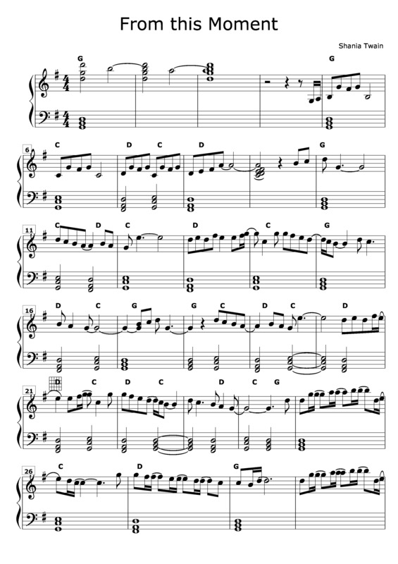 Partitura da música From This Moment v.5