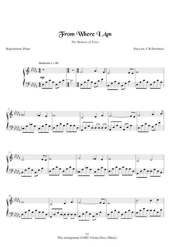 Partitura da música From Where I Am v.2