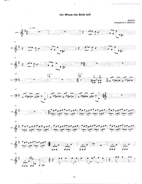 Partitura da música From Whom the Bells Toll