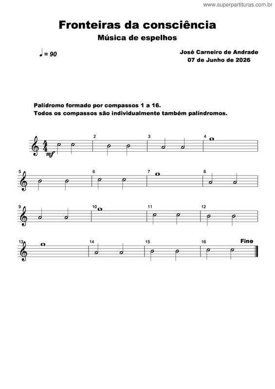 Partitura da música Fronteiras Da Consciência