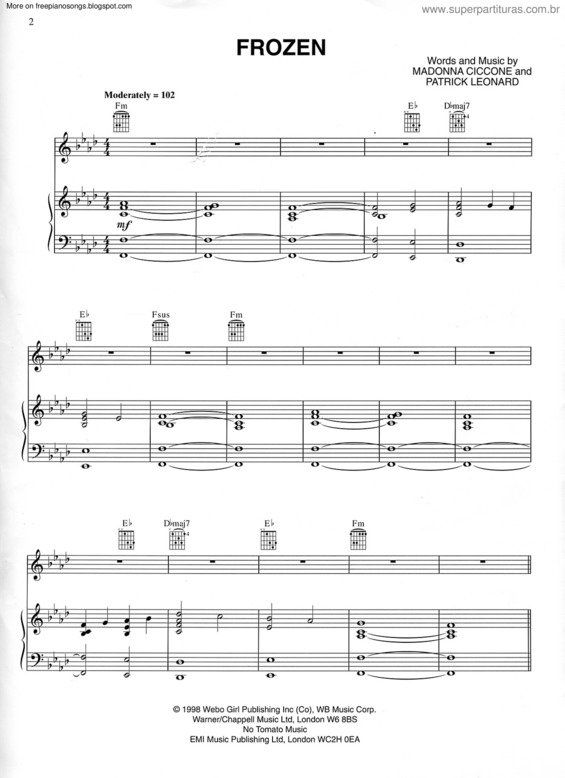 Partitura da música Frozen.PDF