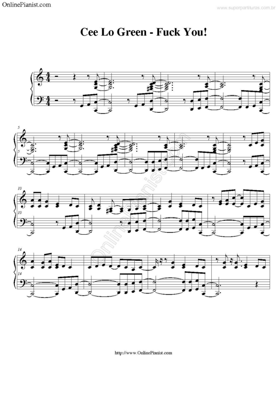 Partitura da música Fuck You