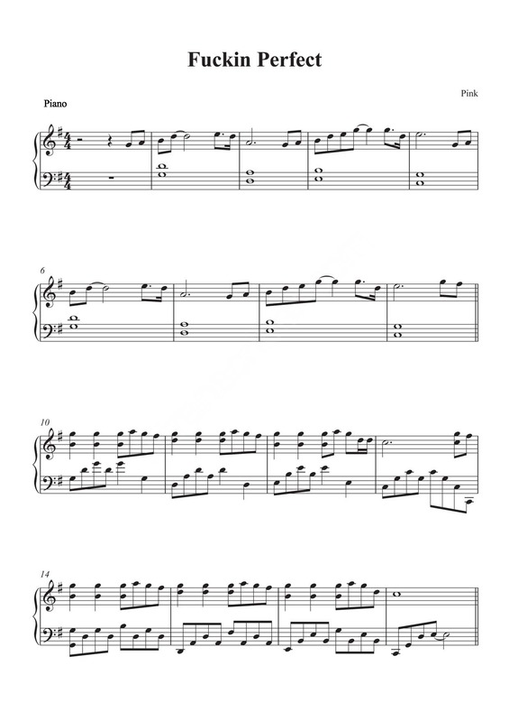 Partitura da música Fuckin Perfect