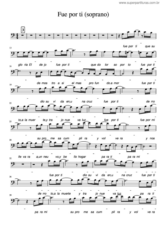 Partitura da música Fue Por Ti v.2
