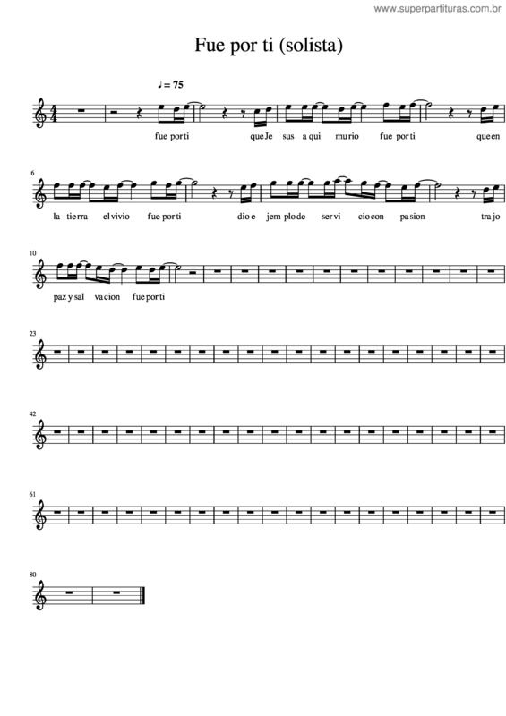 Partitura da música Fue Por Ti v.3