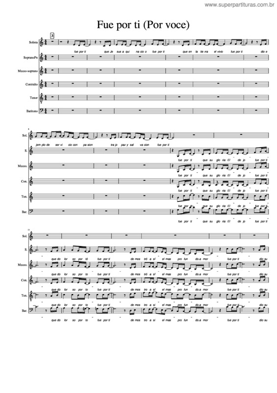 Partitura da música Fue Por Ti