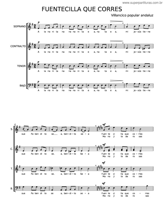 Partitura da música Fuentecilla Que Corres v.2
