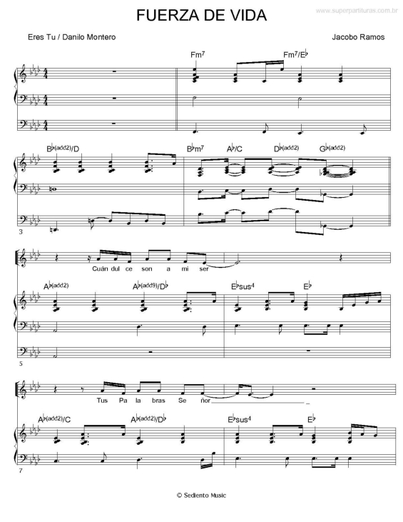 Partitura da música Fuerza de Vida