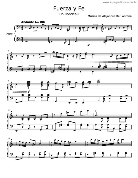 Partitura da música Fuerza Y Fe