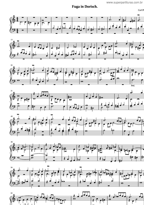 Partitura da música Fuga   Carl Philipp Emanuel Bach