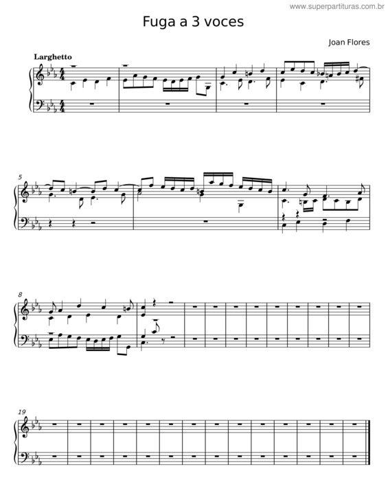 Partitura da música Fuga A 3 Voces