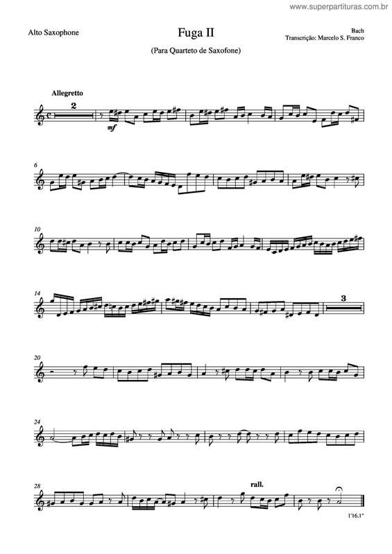 Partitura da música Fuga Ii v.3