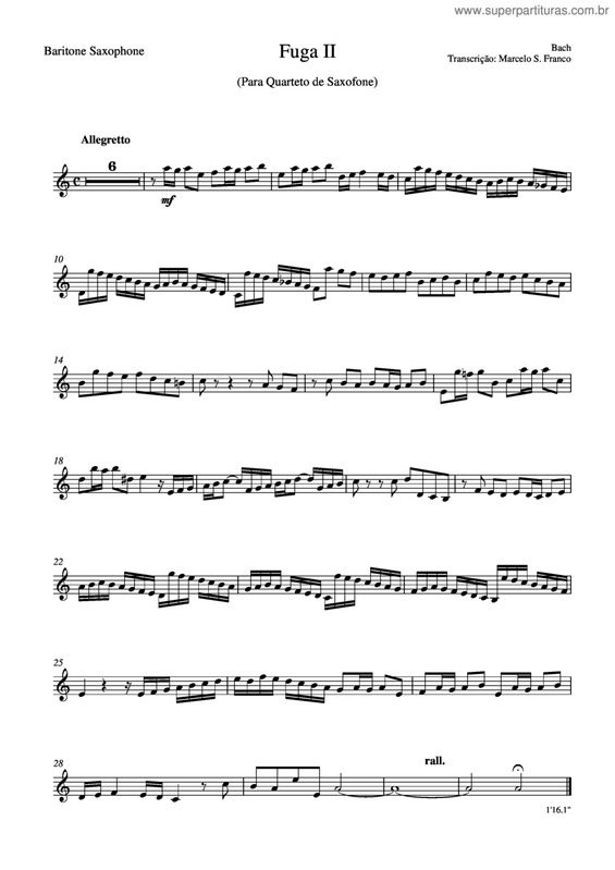 Partitura da música Fuga Ii v.4