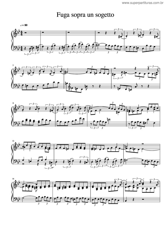 Partitura da música Fuga Sopra Un Sogetto Pink Panther