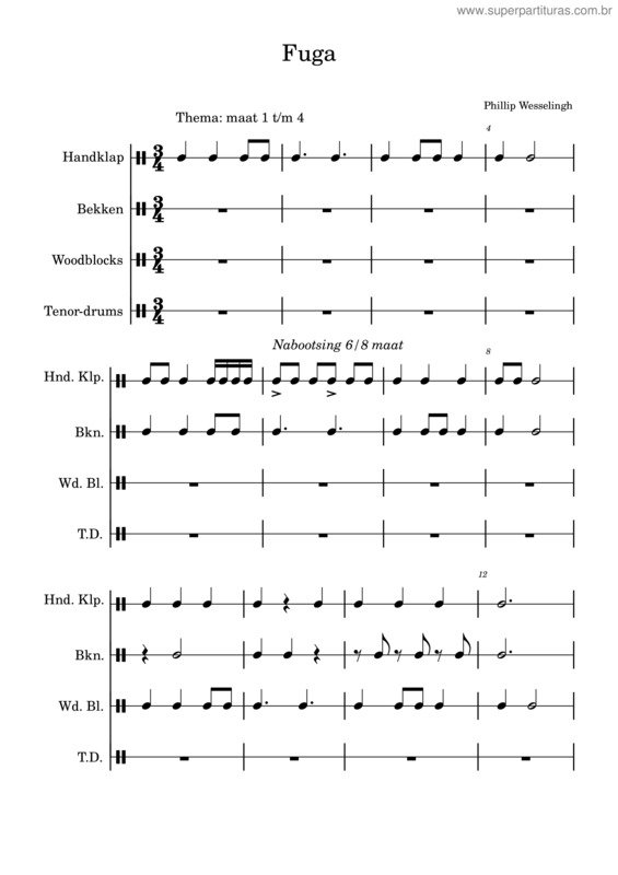 Partitura da música Fuga Y Misterio – Astor Piazzolla Fuga