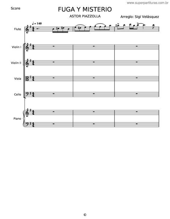 Partitura da música Fuga Y Misterio – Astor Piazzolla v.3