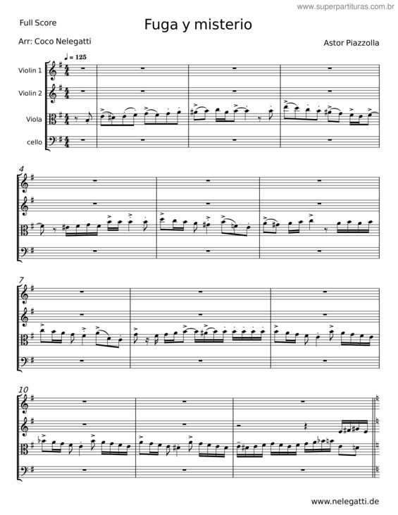 Partitura da música Fuga Y Misterio – Astor Piazzolla v.4