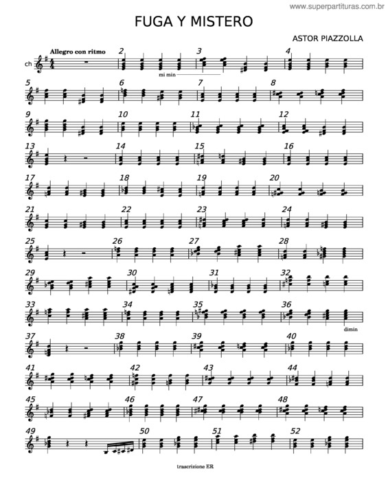 Partitura da música Fuga Y Misterio – Astor Piazzolla v.6