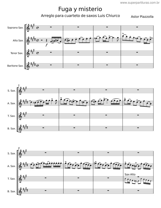 Partitura da música Fuga Y Misterio – Astor Piazzolla v.7