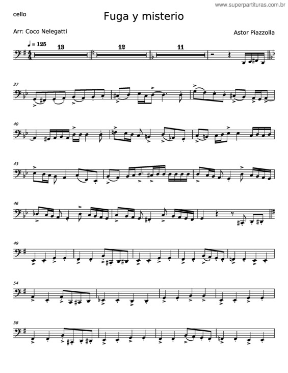 Partitura da música Fuga Y Misterio – Astor Piazzolla v.8