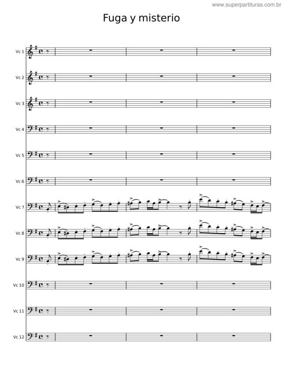 Partitura da música Fuga Y Misterio v.2