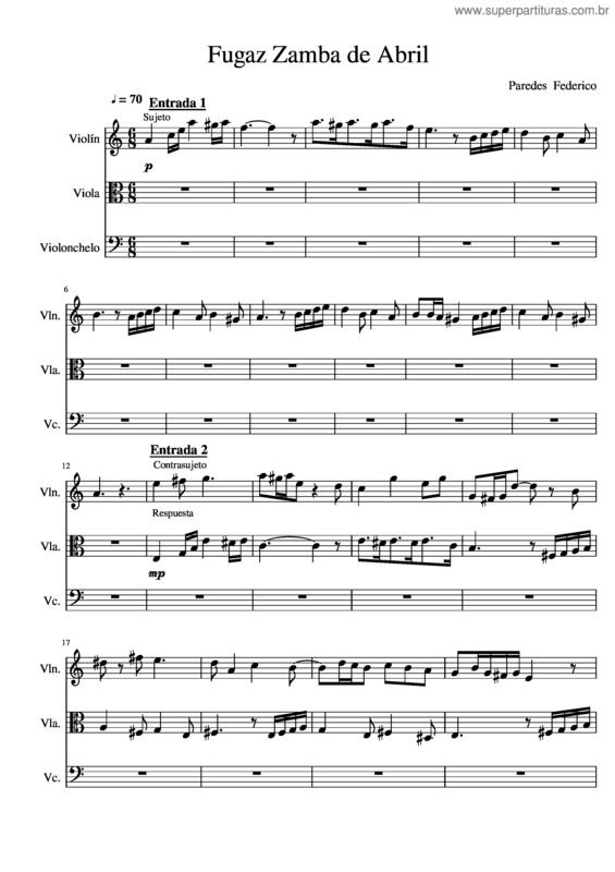 Partitura da música Fugaz Zamba De Abril