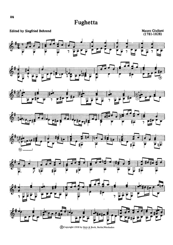 Partitura da música Fughetta v.2