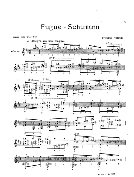 Partitura da música Fugue - Schumann