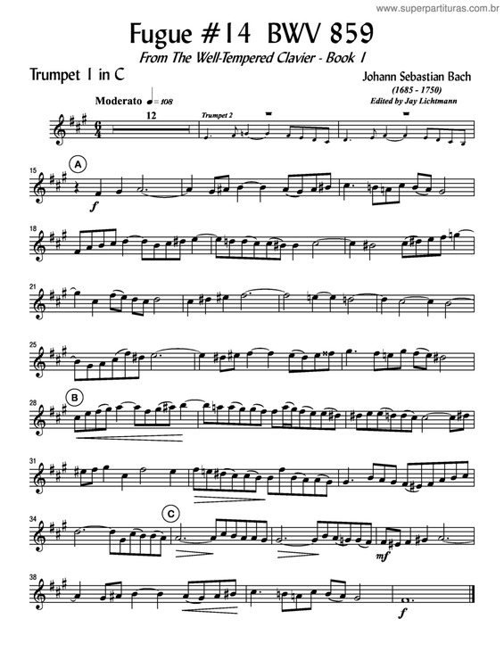 Partitura da música Fugue 14