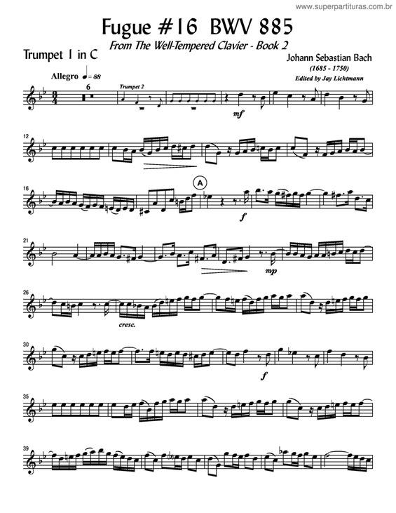 Partitura da música Fugue 16