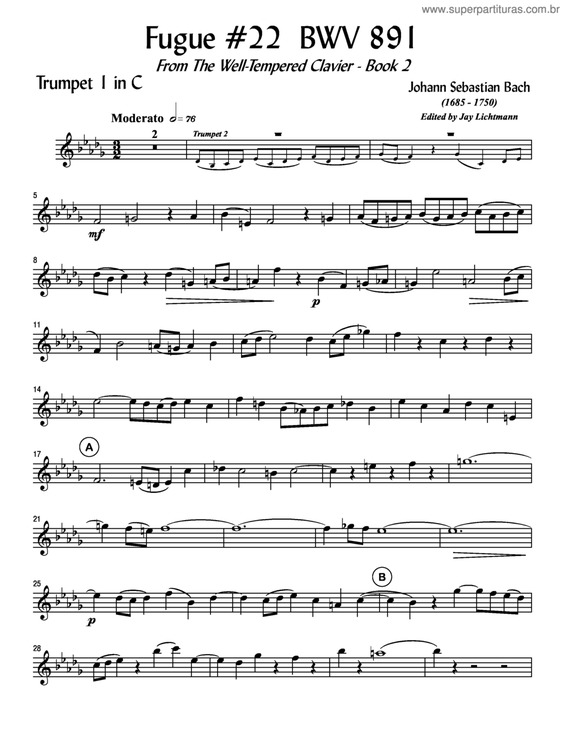 Partitura da música Fugue 22