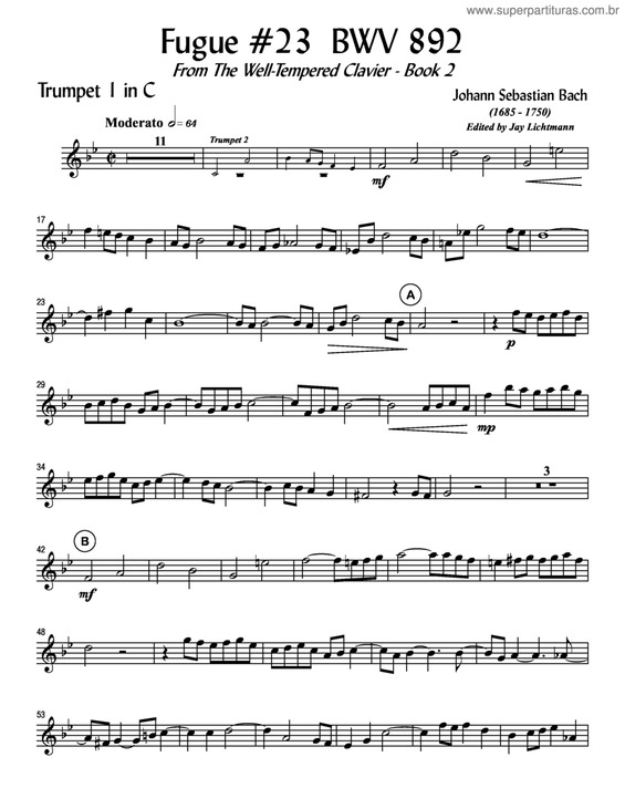 Partitura da música Fugue 23