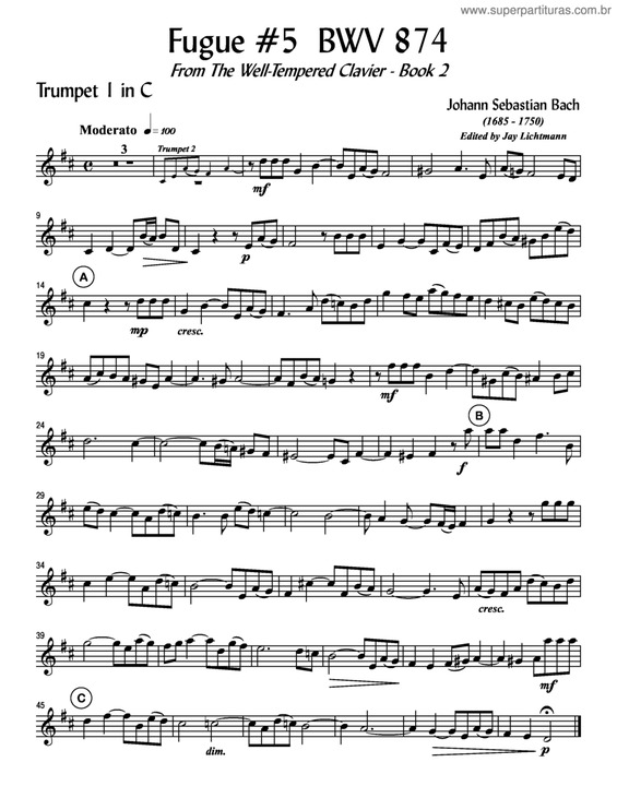 Partitura da música Fugue 5