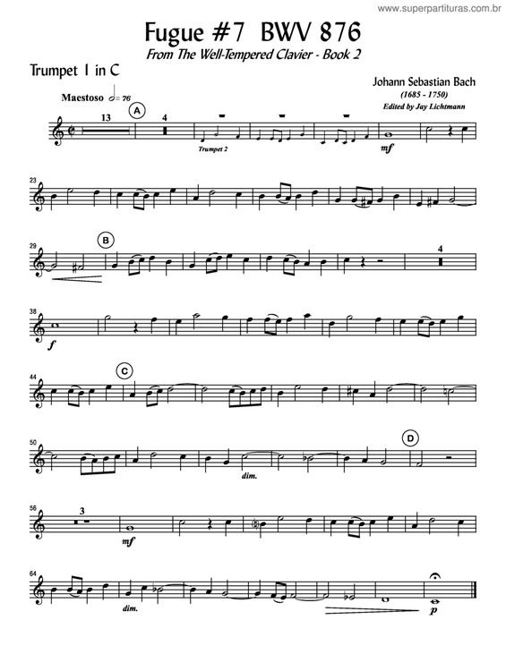 Partitura da música Fugue 7