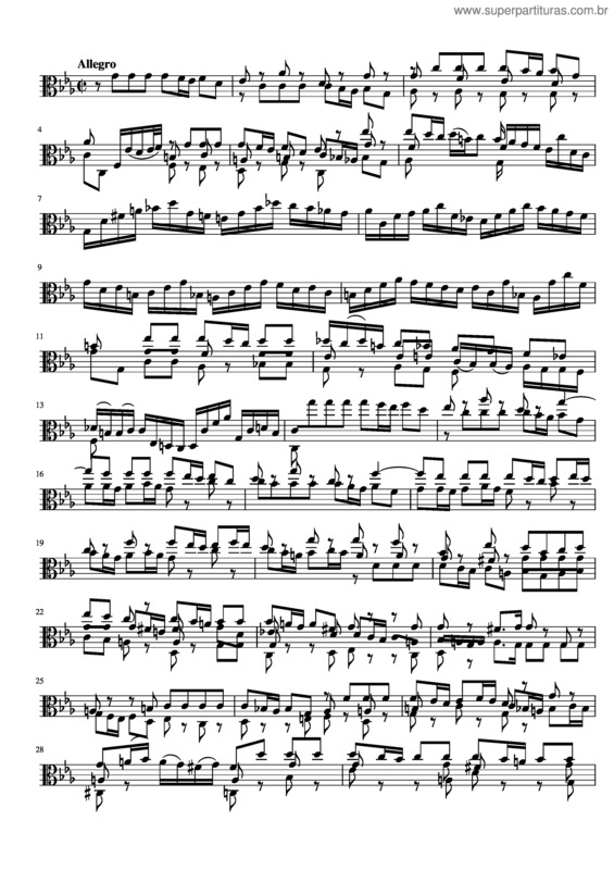 Partitura da música Fugue From J.S.Bach`S Violin Sonata Arr Solo Viola, Bwv 1001 – Johann Sebastian Bach