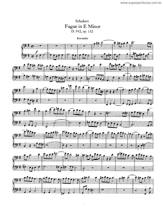 Partitura da música Fugue in E