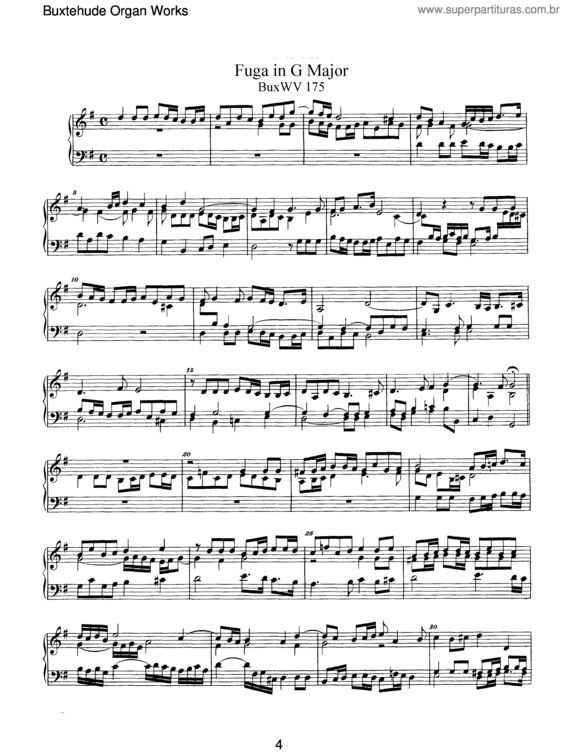 Partitura da música Fugue in G major