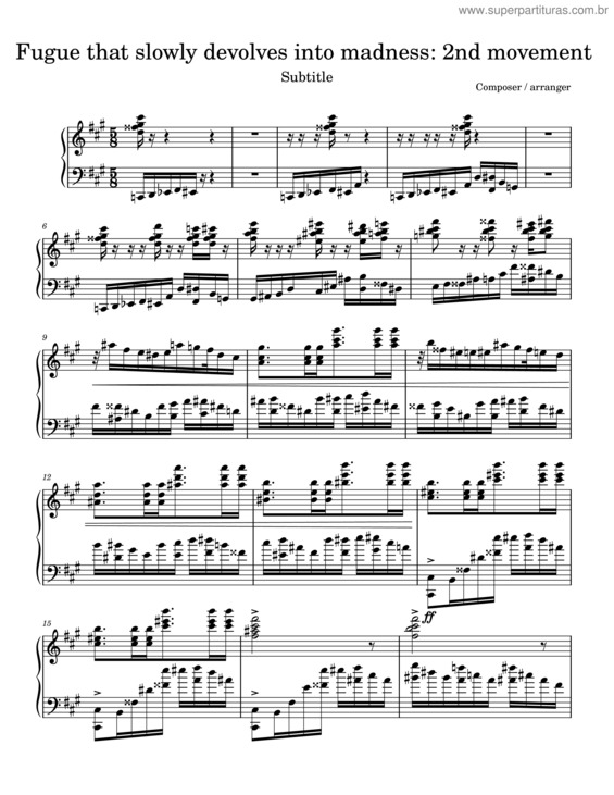 Partitura da música Fugue That Slowly Devolves Into Madness: 2Nd Movement – Mystical445