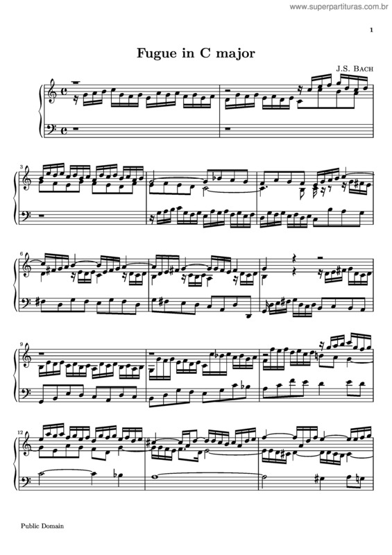 Partitura da música Fugue v.4