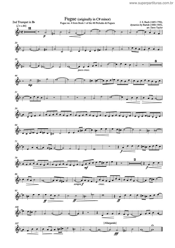 Partitura da música Fugue v.8