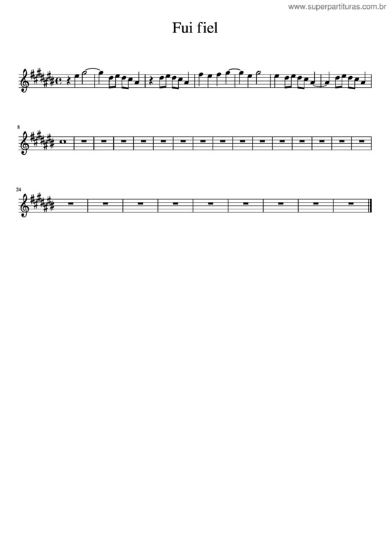 Partitura da música Fui Fiel v.3
