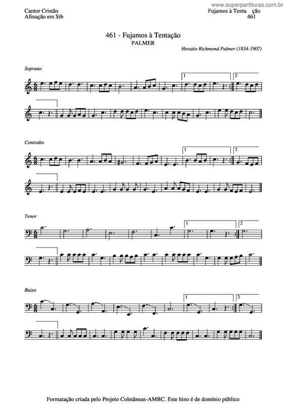 Partitura da música Fujamos À Tentação v.2