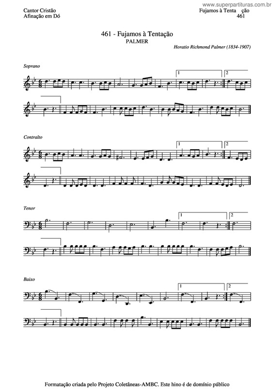 Partitura da música Fujamos À Tentação