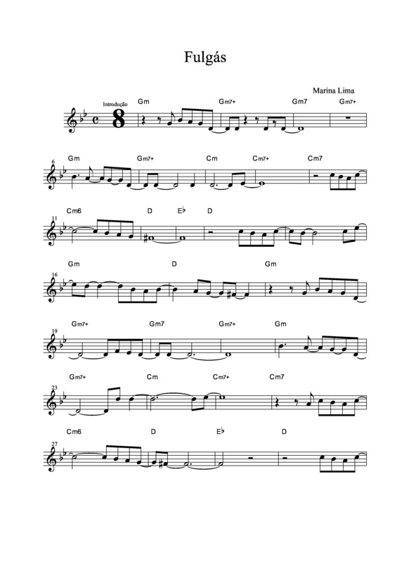 Partitura da música Fulgás v.2